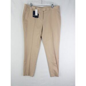 NWT Brooks Brothers Advantage Chino Stretch Womens 18 Beige Pleated Career Casua